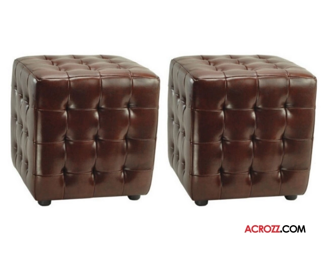 Party Furniture Leather Cube Stool Ottoman